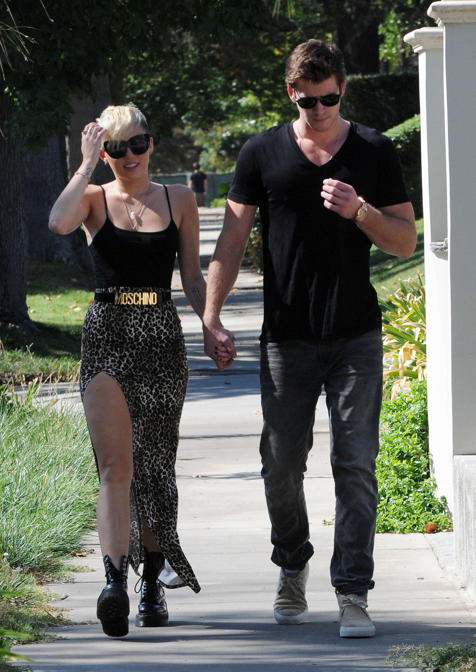 Miley Cyrus showing her legs out in Studio City
